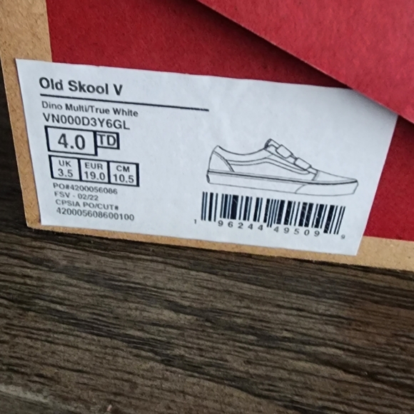 Toddler size 4 Dino Vans - Picture 1 of 3